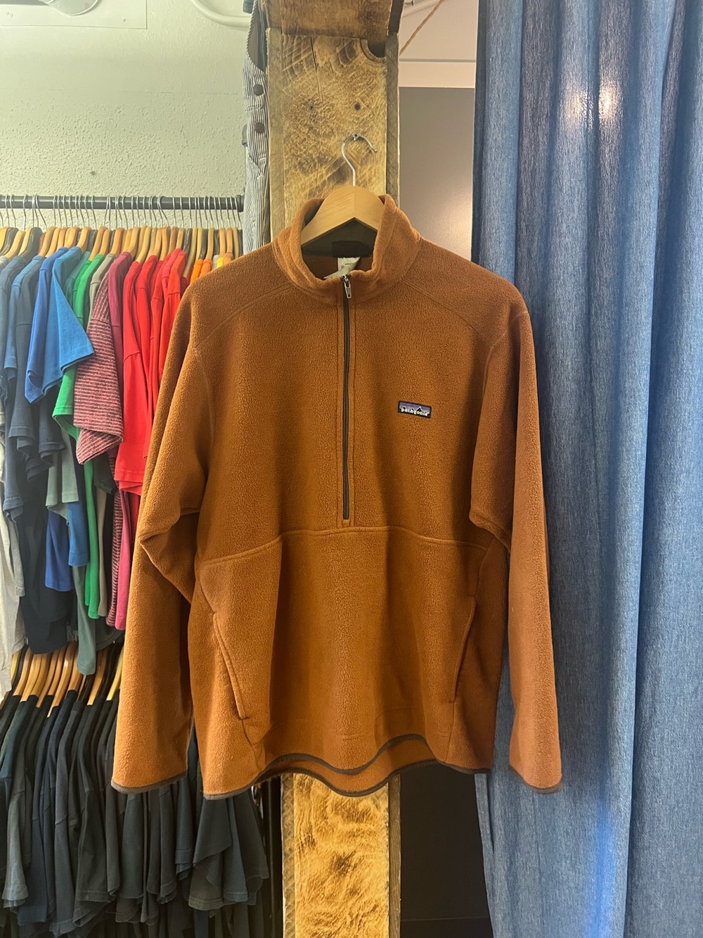 Vintage Patagonia Men’s Brown Quarter-Zip Fleece Pullover